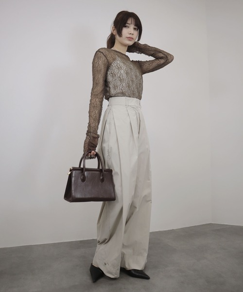 セール】【ZOZO限定】シャーリングレーストップス／shirring
