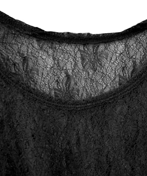 Reurie'（レウリィ）の「【ZOZO限定】シャーリングレーストップス／shirring lace top 長袖 シアー きれいめ ガーリー バレエコア 韓国ファッション インナー レイヤード 重ね着（Tシャツ/カットソー・レディース・ホワイト/ブラック/ブラウン・FREE）」の5枚目の写真