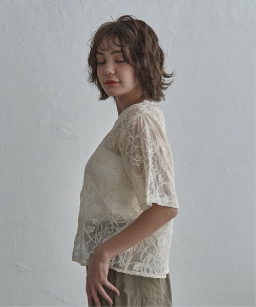 notch.(ノッチ)の「オーガンジーコード刺繍ブラウス(シャツ/ブラウス・レディース・ブラック/アイボリー・M)」の14枚目の写真