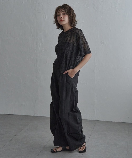 notch.(ノッチ)の「オーガンジーコード刺繍ブラウス(シャツ/ブラウス・レディース・ブラック/アイボリー・M)」の8枚目の写真