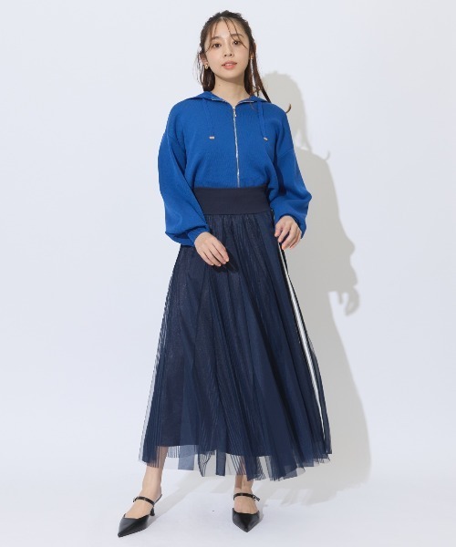 AND COUTURE（アンドクチュール）の「クロップドニットフーディー（パーカー・レディース・イエロー/ブルー/アイボリー/ブラック・FREE）」の21枚目の写真