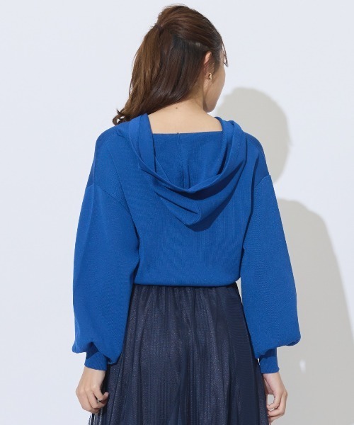 AND COUTURE（アンドクチュール）の「クロップドニットフーディー（パーカー・レディース・イエロー/ブルー/アイボリー/ブラック・FREE）」の18枚目の写真