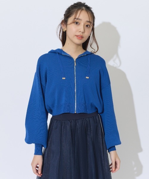 AND COUTURE（アンドクチュール）の「クロップドニットフーディー（パーカー・レディース・イエロー/ブルー/アイボリー/ブラック・FREE）」の20枚目の写真