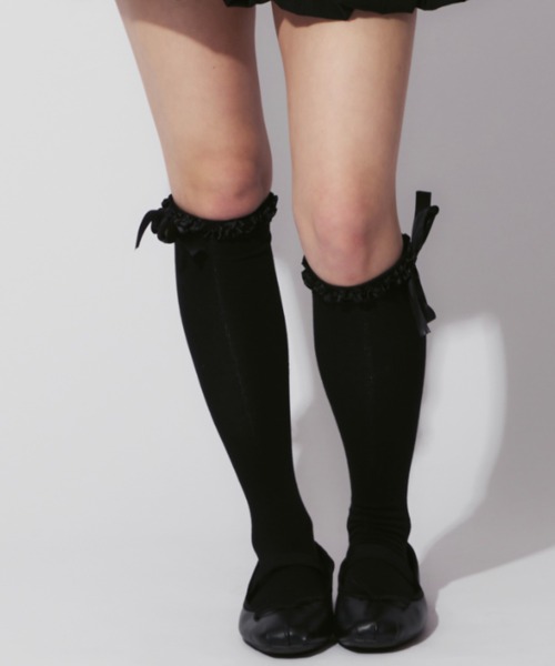 専用✴︎リスりんごJSK、ニーハイ セール】Lolita Ribbon Knee High Socks / ロリータリボンニー