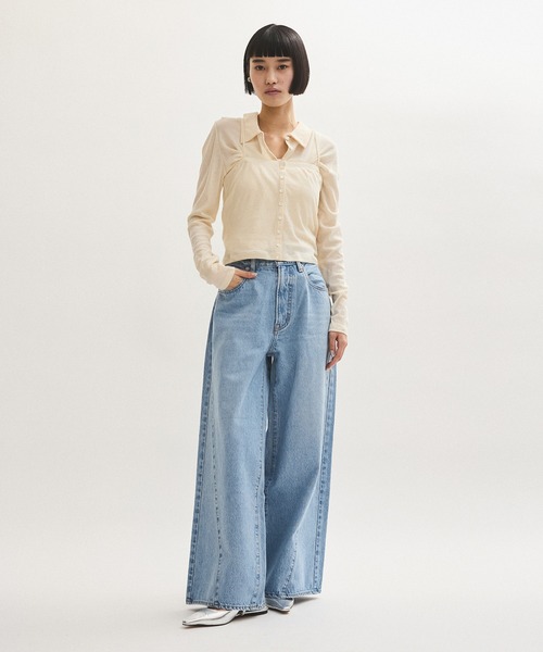 美品 NEEDBY for ADAM ET ROPE’別注 バイカラー デニム NEEDBY for ADAM ET ROPE'】別注 ANGIE（デニムパンツ）｜NEEDBY