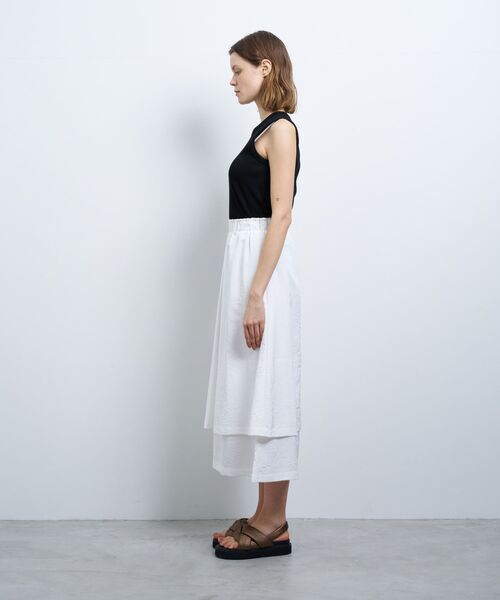 LANVIN en Bleu（ランバンオンブルー）の「撥水レイヤードスカート（スカート・レディース・オレンジ/オフホワイト/ブラック・38/36）」の12枚目の写真