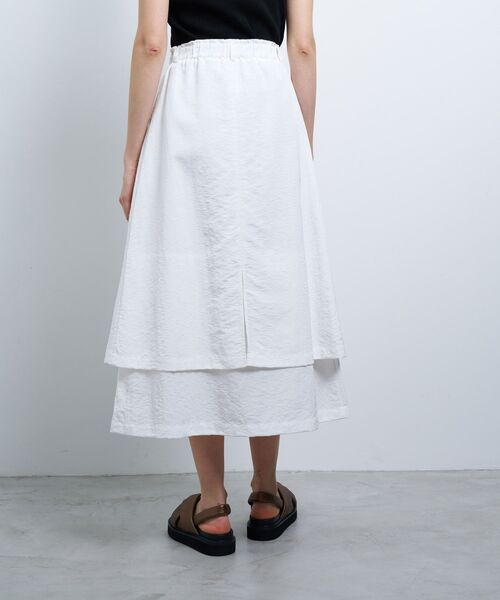 LANVIN en Bleu（ランバンオンブルー）の「撥水レイヤードスカート（スカート・レディース・オレンジ/オフホワイト/ブラック・38/36）」の18枚目の写真