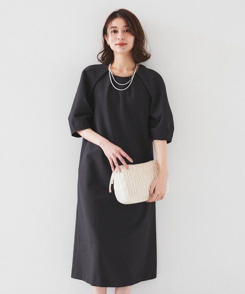 美品　23区 シアサッカーストレッチワンピース 大きいサイズ48 23区 - 大きいサイズ48♡ 23区 近年モデル シアサッカー