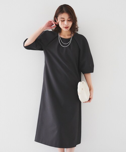 UNTITLED（アンタイトル）の「【ストレッチ/ポケットあり】サッカーワンピース（ワンピース・レディース・ベージュ/ネイビー/チャコールグレー・00/42/44/46/48/01/02/03/04/50）」の5枚目の写真