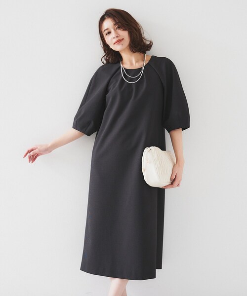 UNTITLED（アンタイトル）の「【ストレッチ/ポケットあり】サッカーワンピース（ワンピース・レディース・ベージュ/ネイビー/チャコールグレー・00/42/44/46/48/01/02/03/04/50）」の6枚目の写真