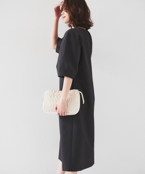 UNTITLED（アンタイトル）の「【ストレッチ/ポケットあり】サッカーワンピース（ワンピース・レディース・ベージュ/ネイビー/チャコールグレー・00/42/44/46/48/01/02/03/04/50）」の7枚目の写真