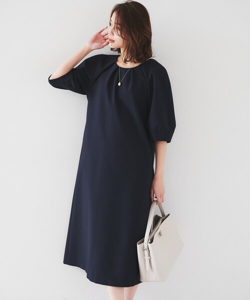 UNTITLED（アンタイトル）の「【ストレッチ/ポケットあり】サッカーワンピース（ワンピース・レディース・ベージュ/ネイビー/チャコールグレー・00/42/44/46/48/01/02/03/04/50）」の14枚目の写真