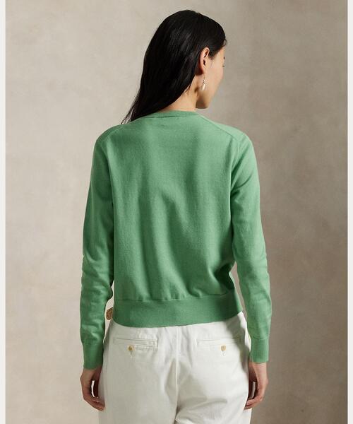 POLO RALPH LAUREN(ポロ ラルフ ローレン)の「コットンブレンド カーディガン(カーディガン/ボレロ・レディース・グリーン系2・S/XXS/XS/XL/L/M)」の4枚目の写真