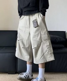 【26SS再入荷】Wide Silhouette Cargo Half Pants / ワイドシルエット ミドル丈 カーゴ ハーフパンツ