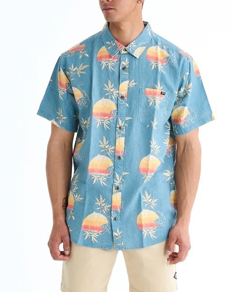 BILLABONG(ビラボン)の「BILLABONG メンズ CORDOBA SS 半袖シャツ 【2025年春夏モデル】/ビラボン総柄プリント半袖シャツ(シャツ/ブラウス・メンズ・ブルー系その他/アイボリー/ブルー・MEDIUM/LARGE/X-LARGE)」の3枚目の写真