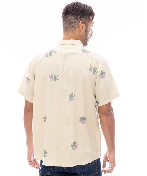 BILLABONG(ビラボン)の「BILLABONG メンズ CORDOBA SS 半袖シャツ 【2025年春夏モデル】/ビラボン総柄プリント半袖シャツ(シャツ/ブラウス・メンズ・ブルー系その他/アイボリー/ブルー・MEDIUM/LARGE/X-LARGE)」の7枚目の写真