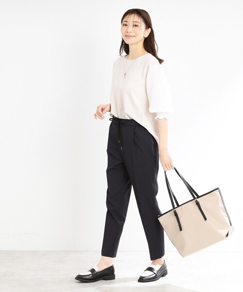 Reflect(リフレクト)の「【夏SALE/大容量/ファスナー付き】マチ付きポリエステルトートバッグ(トートバッグ・レディース・ベージュ系その他7/ブラック系4・00)」の6枚目の写真