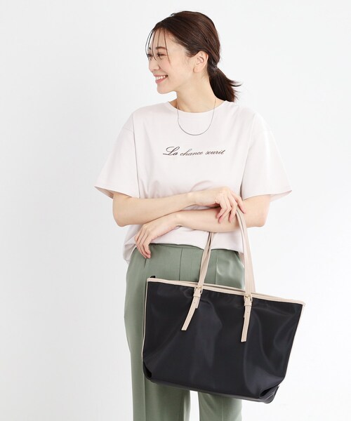 Reflect(リフレクト)の「【夏SALE/大容量/ファスナー付き】マチ付きポリエステルトートバッグ(トートバッグ・レディース・ベージュ系その他7/ブラック系4・00)」の7枚目の写真