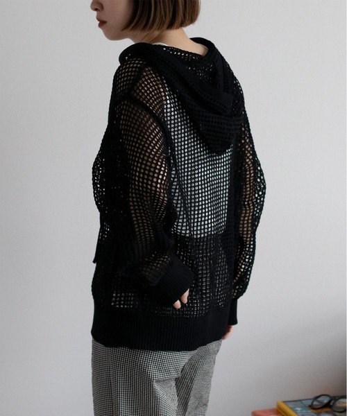 cepo(セポ)の「透かし編みパーカープルオーバー(パーカー・レディース・ブラック/オフホワイト/ブラウン・M)」の17枚目の写真