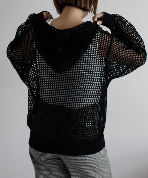 cepo(セポ)の「透かし編みパーカープルオーバー(パーカー・レディース・ブラック/オフホワイト/ブラウン・M)」の18枚目の写真