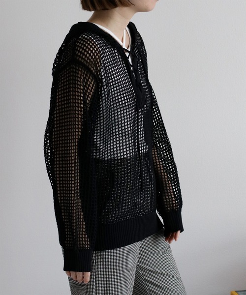 cepo(セポ)の「透かし編みパーカープルオーバー(パーカー・レディース・ブラック/オフホワイト/ブラウン・M)」の19枚目の写真