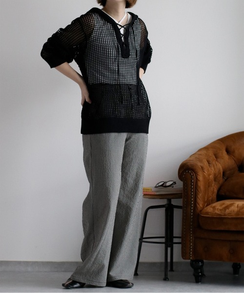 cepo(セポ)の「透かし編みパーカープルオーバー(パーカー・レディース・ブラック/オフホワイト/ブラウン・M)」の22枚目の写真