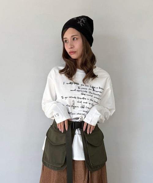 SANSeLF（サンセルフ）の「【SANSeLF】 ビジューグラフィックビーニー ニット帽 ストーン sana25a002（ニットキャップ/ビーニー・レディース・アイボリー/ブラック/グレー・FREE）」の18枚目の写真