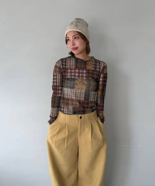 SANSeLF（サンセルフ）の「【SANSeLF】 ビジューグラフィックビーニー ニット帽 ストーン sana25a002（ニットキャップ/ビーニー・レディース・アイボリー/ブラック/グレー・FREE）」の4枚目の写真