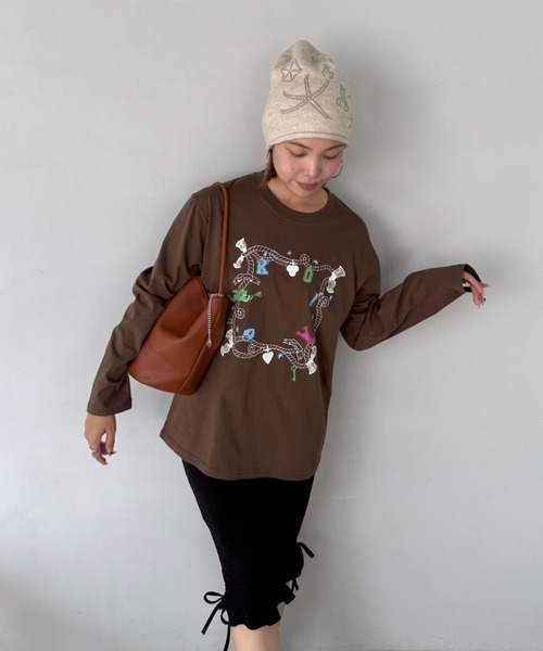 SANSeLF（サンセルフ）の「【SANSeLF】 ビジューグラフィックビーニー ニット帽 ストーン sana25a002（ニットキャップ/ビーニー・レディース・アイボリー/ブラック/グレー・FREE）」の8枚目の写真