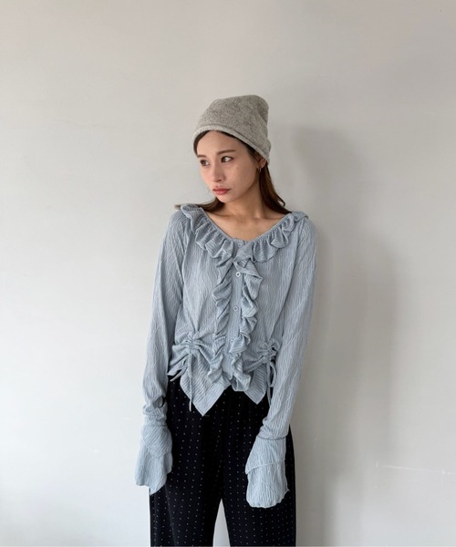 SANSeLF（サンセルフ）の「【SANSeLF】 ビジューグラフィックビーニー ニット帽 ストーン sana25a002（ニットキャップ/ビーニー・レディース・アイボリー/ブラック/グレー・FREE）」の19枚目の写真