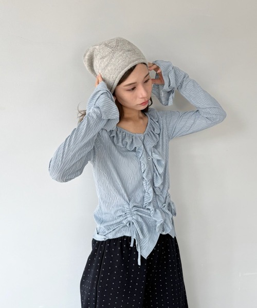 SANSeLF（サンセルフ）の「【SANSeLF】 ビジューグラフィックビーニー ニット帽 ストーン sana25a002（ニットキャップ/ビーニー・レディース・アイボリー/ブラック/グレー・FREE）」の21枚目の写真