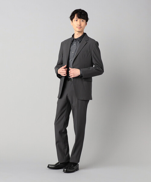 COMME CA MEN（コムサメン）の「【セットアップ対応】福井編み ナイロントリコットジャージー シングルテーラードジャケット（テーラードジャケット・メンズ・ネイビー/チャコールグレー・L/XL/S/M）」の4枚目の写真