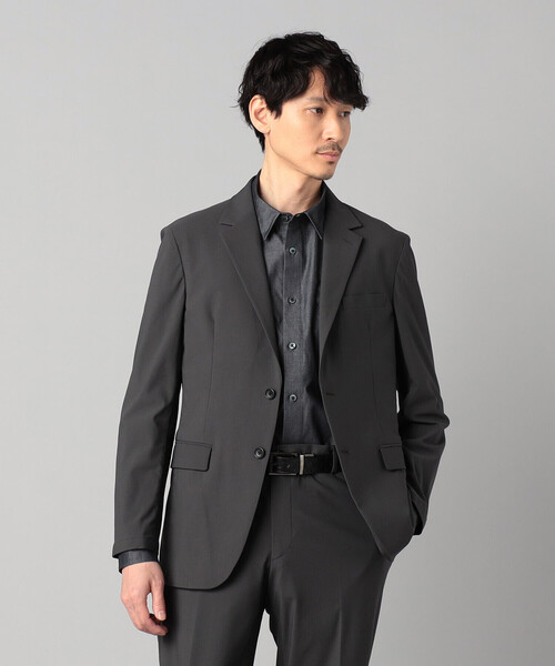 COMME CA MEN（コムサメン）の「【セットアップ対応】福井編み ナイロントリコットジャージー シングルテーラードジャケット（テーラードジャケット・メンズ・ネイビー/チャコールグレー・L/XL/S/M）」の6枚目の写真