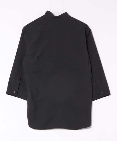 renoma（レノマ）の「シャツ メンズ 7分袖 ストレッチ 楊柳 スタンドカラー ややゆったり ルーズフィット （シャツ/ブラウス・メンズ・ホワイト/ブラック・MEDIUM/LARGE/X-LARGE）」の3枚目の写真