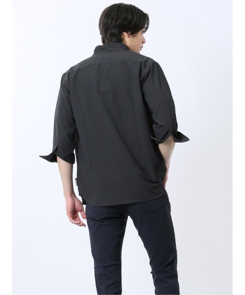 renoma（レノマ）の「シャツ メンズ 7分袖 ストレッチ 楊柳 スタンドカラー ややゆったり ルーズフィット （シャツ/ブラウス・メンズ・ホワイト/ブラック・MEDIUM/LARGE/X-LARGE）」の17枚目の写真