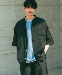 LAKOLE | メランジブッチャーバンドカラーシャツ / 320365(シャツ/ブラウス)