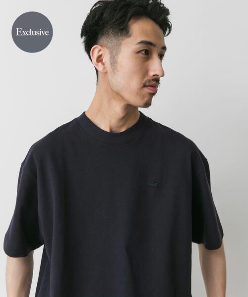 LACOSTE（ラコステ）の「『別注』LACOSTE×DOORS　moss stitch ShortSleeve T-shirts（Tシャツ/カットソー・メンズ・パープル/アイボリー/グリーン/ネイビー/カーキ/スミクロ・5/4/3）」の5枚目の写真
