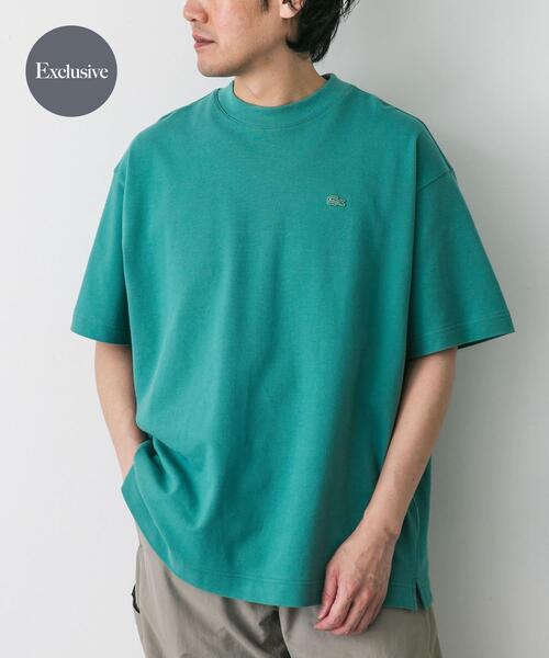 LACOSTE（ラコステ）の「『別注』LACOSTE×DOORS　moss stitch ShortSleeve T-shirts（Tシャツ/カットソー・メンズ・パープル/アイボリー/グリーン/ネイビー/カーキ/スミクロ・5/4/3）」の4枚目の写真