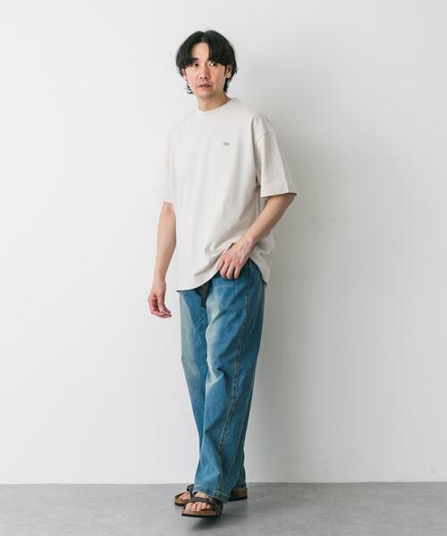 LACOSTE（ラコステ）の「『別注』LACOSTE×DOORS　moss stitch ShortSleeve T-shirts（Tシャツ/カットソー・メンズ・パープル/アイボリー/グリーン/ネイビー/カーキ/スミクロ・5/4/3）」の19枚目の写真