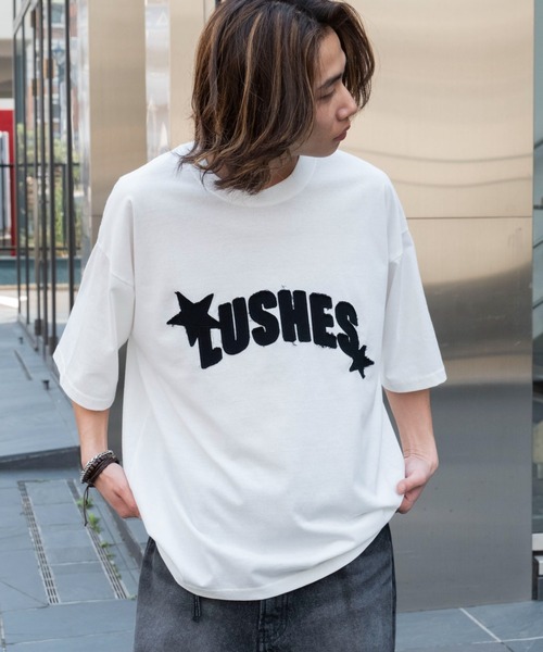 WEGO(ウィゴー)の「WEGO/ダメージアップリケグラフィックT(Tシャツ/カットソー・メンズ・ホワイト/ブラック/スミクロ・LARGE/MEDIUM)」の3枚目の写真