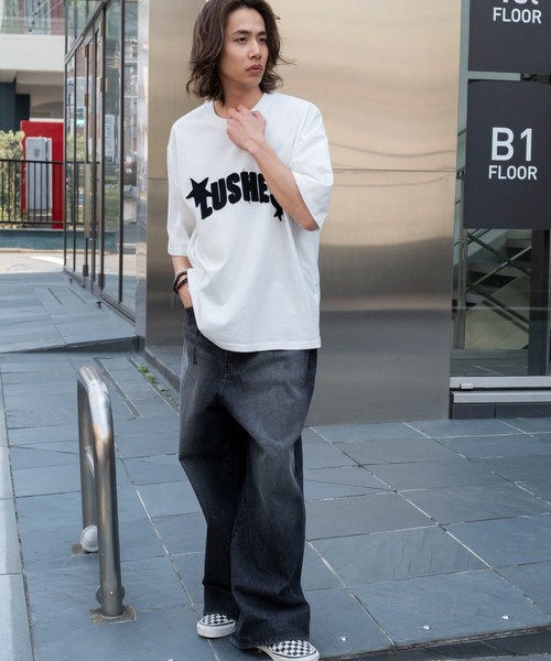 WEGO(ウィゴー)の「WEGO/ダメージアップリケグラフィックT(Tシャツ/カットソー・メンズ・ホワイト/ブラック/スミクロ・LARGE/MEDIUM)」の4枚目の写真