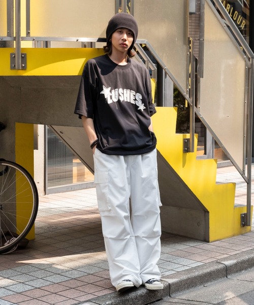 WEGO(ウィゴー)の「WEGO/ダメージアップリケグラフィックT(Tシャツ/カットソー・メンズ・ホワイト/ブラック/スミクロ・LARGE/MEDIUM)」の5枚目の写真
