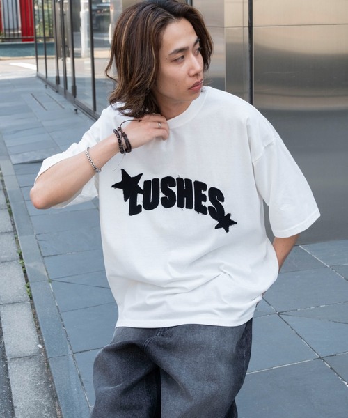 WEGO(ウィゴー)の「WEGO/ダメージアップリケグラフィックT(Tシャツ/カットソー・メンズ・ホワイト/ブラック/スミクロ・LARGE/MEDIUM)」の9枚目の写真