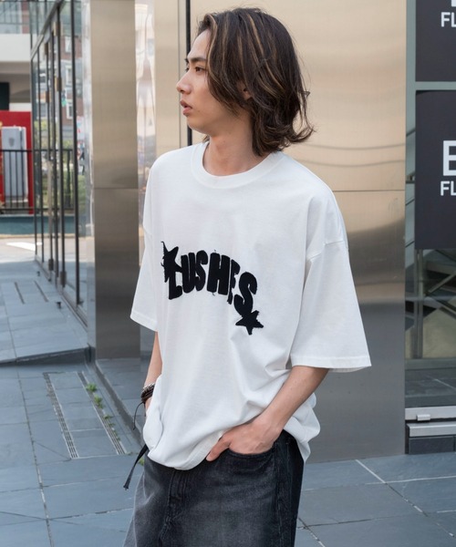 WEGO(ウィゴー)の「WEGO/ダメージアップリケグラフィックT(Tシャツ/カットソー・メンズ・ホワイト/ブラック/スミクロ・LARGE/MEDIUM)」の11枚目の写真