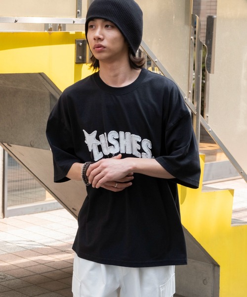 WEGO(ウィゴー)の「WEGO/ダメージアップリケグラフィックT(Tシャツ/カットソー・メンズ・ホワイト/ブラック/スミクロ・LARGE/MEDIUM)」の14枚目の写真