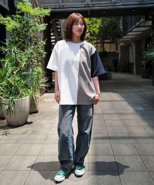 Blue Standard (ブルースタンダード)の「【Blue Standard:ブルースタンダード】ドライリップル 切り替デザインTシャツ カットソー 吸水速乾 ストレッチ イージーケア さらさら快適(Tシャツ/カットソー・メンズ・ブラック系その他/ブルー系その他/ホワイト系その他/ホワイト系その他2/ブラック系その他2/グリーン系その他2・MEDIUM/LARGE/X-LARGE)」の20枚目の写真