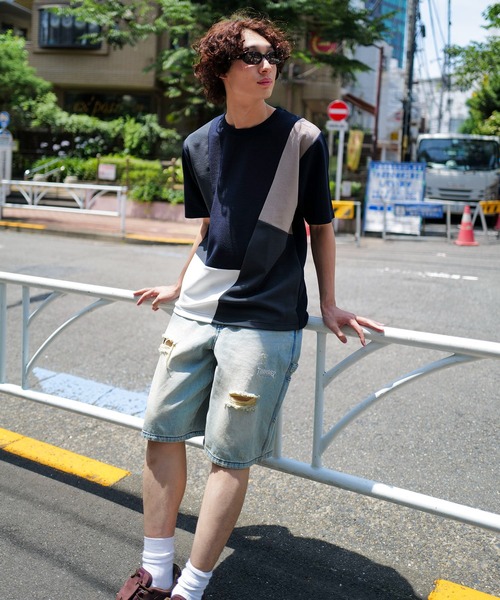 Blue Standard (ブルースタンダード)の「【Blue Standard:ブルースタンダード】ドライリップル 切り替デザインTシャツ カットソー 吸水速乾 ストレッチ イージーケア さらさら快適(Tシャツ/カットソー・メンズ・ブラック系その他/ブルー系その他/ホワイト系その他/ホワイト系その他2/ブラック系その他2/グリーン系その他2・MEDIUM/LARGE/X-LARGE)」の12枚目の写真