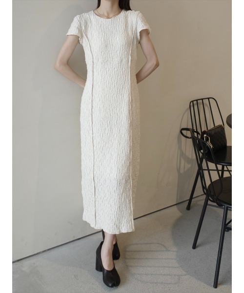 amel（エイメル）の「エンボスラインフレンチスリーブドレス/アイボリー（ワンピース・レディース・アイボリー・FREE）」の6枚目の写真
