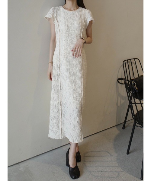 amel（エイメル）の「エンボスラインフレンチスリーブドレス/アイボリー（ワンピース・レディース・アイボリー・FREE）」の7枚目の写真