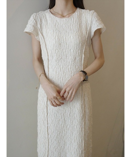 amel（エイメル）の「エンボスラインフレンチスリーブドレス/アイボリー（ワンピース・レディース・アイボリー・FREE）」の8枚目の写真